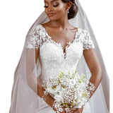 Drag-Tailed Wedding Dress Bride Wedding Fishtail Waist Wedding Dress High Sense Outdoor Church Wedding Dress HZ0517
