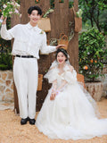 Light Wedding Dress Super Xiansen Is A Simple Sense Of The Little Bride's Morning Robe Small Tail To Go Out On The Outside To Greet The Light Yarn Dress HZ0517