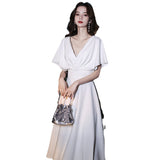 White French Evening Dress In Summer Can Usually Wear Banquet Temperament Semperament Semperament Fairy Fat Mm Dress HZ0517