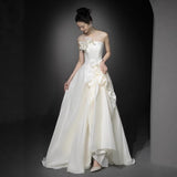 French-Style Densate Light Wedding Dress Bridal High-Grade Feeling Niche Breast-Wearing Floral Dress Sen Series High-End Welcome Yarn HZ0517