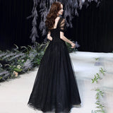 Black Banquet Evening Dress 2026 New Spring Temperament Small Luxury Show Dress Annual Conference Hosting Dress HZ0517
