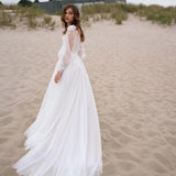 2026 Spring New Long-Sleeved Banquet Evening Dress Ebay Outdoor Travel To Shoot Fairy Gas Light Wedding Dress HZ0517