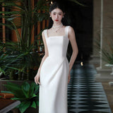 The High-Level Feeling Of The Densant Wedding Dress With A Light Luxury And Simple Temperament To Welcome The Yarn Thin Exterior Photography Gown HZ0517