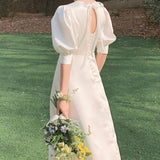 Light Wedding Dress 2026 New French Retro Simple Daily Travel Shot Super Xiansen Thin Travel Long Dress HZ0517