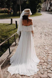 2026 Spring New Design Light Wedding Dress Retro Shoulder Simple Trend Travel Outdoor Wedding Dress HZ0517