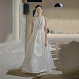 Korean Sleeveless Fairy White Travel Shot Small Tailed 2025 New Banquet Evening Dress Dress HZ0517