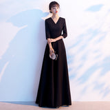 Black Temperament Evening Dress Dress Women 2026 New Banquet Host Long Art Exam Choral Conductor Dress HZ0517