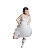 Bride Morning Robe Toast Suit 2026 Summer New Engagement Ponmp Dress Light Wedding Dress White Fairy Princess Dress HZ0517