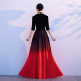 New Performance Suit Black Collar Gradient Temperament High Sense Command Recitation Performance Competition Evening Dress HZ0517