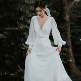 Sen Family Light Wedding Dress 2026 Spring New Bride Large Size Cover Arm Super Fairy Thin Brigade Long Sleeve Out Of The Yarn Woman HZ0517
