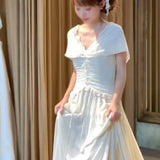 French Retro Court Style Light Wedding Dress 2026 Spring New Fashion Simple Bride Lace Welcome Yarn HZ0517