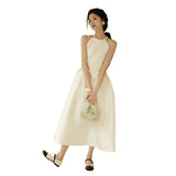 French Light Wedding Dress Niche High Sense Simple Densified Engagement White Dress Certificate Registration Dress Dress Small HZ0517