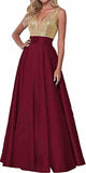 Women's Lien Rose Gold Evening Dresses Ball Dresses V-Necked Backs Of The Leadsmaid's Dresses Dinner Party Evening Dresses HZ0517