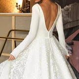 Wedding Dress 2026 New Long-Sleeved Tail Wedding Dress Sexy V Bare Back Light Wedding Dress HZ0517