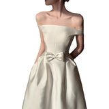 The Bride Went Out Light Wedding Dress Simple Light White Dens Down Dress Small Man Certificate Registration Small Dress HZ0517