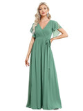 Evening Dress 2026 New Sexy Body Repair V-Neck Chiffon Dress Women's Party Bridesmaid Dress HZ0517