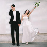 French Travel Shoots The Fasint Face Light Wedding Dress Bride's Niche Temperament Simple Bosom Card Small White Dress Engagement White Dress HZ0517