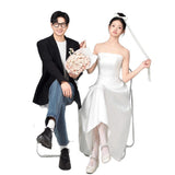 Small Wedding Dress French Simple Light And Thrying Dress Summer Daily Engagement Certificate Dress To Take Pictures HZ0517