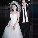 Light Wedding Slings French Retro Bride Wedding Engagement Dress Dress Daily Small Man Certificate Registration Small White Dress HZ0517