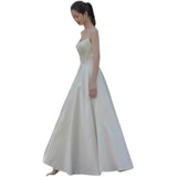 Sing Noodles Go Out Yarn French Light Wedding Dress White Sling Simple Bride Wedding Trip Certificate Registration Dress Dress Woman HZ0517