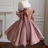 French Retro Ponpod Dress Bow Design Waist Birthday Short Banquet Dress Dress Sling Dress HZ0517