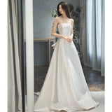 Brased And Densate Wedding Dress 2026 New Bridal Small Yarn Texture French Light Door Yarn Small Tail Dress HZ0517