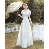 French Light Wedding Dress 2026 Spring New Bride White Lace Simple Small Welcome Dress HZ0517