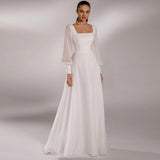 Drag-Tailed Light Wedding Dress 2026 New White Engagement Small French Retro Thin Temperament Evening Dress HZ0517