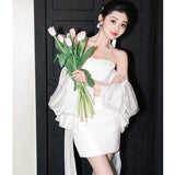 French Light Wedding Dress Small Certificate Registration White Short High-End Feeld With The Dress Of The Engagement Dress HZ0517