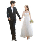 White Hanging Lead Registration Evening Dress Dress Women Light Luxury Small Net Yarn Light Wedding Dress Dress HZ0517