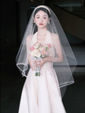 French Birthday Dress Spring New Temperament Sister Little Fragrant Wind Official Occasion White Hanging Neck Light Wedding Dress HZ0517