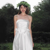 Small Small Wedding Dress Photography Sen Series Simple Breast-Wearing Dress Bridal Certificate Registration Daily Dress Woman HZ0517