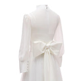 Vintage Long-Sleeved Small Small Small Wedding Dress 2026 New Travel Photo Photo In The Long-Term Hepburn Evening Dress HZ0517