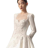 French Word Shoulder Bride 2026 New Long-Sleeved Main Wedding Dress With Thin And Light Luxury Main Wedding Dress HZ0517