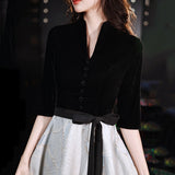 Evening Dress Dress Women 2026 New Spring And Summer Temperament Show Choir Dress Black Banquet Long Dress HZ0517