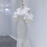 Light Wedding Dress 2026 New Bride Go Out Yarn Travel Shooting Fantasy Super Fairy-Faced Fishtail Dress HZ0517