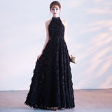 White Feather Hanging Neck Dress Fashion Atmosphere Thin Tug Dress 2026 Students Graduate Performance Choral Suit HZ0517