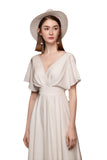 Solid Color Simple Light Wedding Dress 2026 New Temperament Of The Densified Wedding Dress Sen Thin Arm Morning Robe Evening Dress Woman HZ0517