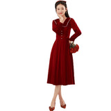 The Turn-Back Back Door Usually Can Wear A Toasting Dress Bride 2026 New Wine Red Long-Sleeved Engagement Dress Dress Woman HZ0517
