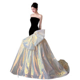Black Breasted Evening Dress Female Senior Sense Banquet Temperament Design Small Tail Engagement Dress HZ0517