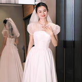 Light Wedding Dress Super Fairyen Tying Bridal Wedding Wedding Yarn Beauty Certificate Registration Small White Dress Woman HZ0517