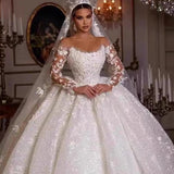 Wedding Dress 2026 New Lace Long-Sleeved High-Waisted Wedding Dress Three-Dimensional Flower Wedding Dress HZ0517