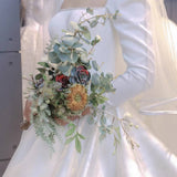 The Main Wedding Dress 2026 New Bridal Long-Sleeved Arm Super Fairy Temperament Hepburn Wind Out Of The Big Yarn Big Tail HZ0517