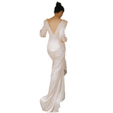 Vintage Light Wedding Dress Court Hepden Bride Long-Sleeved Welcome Suit Temperament Thin French Simple Simplicity Of Simplicity Of The Dress Woman HZ0517