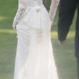 French Light Wedding Dress 2026 Bride's New Heavy Industry Lace Heben Style Banquet Hanging Neck Fishtail Evening Dress HZ0517