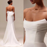 French Brao Light Wedding Dress White Fairy Gas Small Drag Tail Fishtail Skirt Outdoor Travel Shooting Simple Temperament Yarn HZ0517