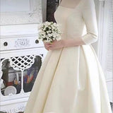 Sing Noodle Long-Sleeved Light Wedding Dress 2026 New Korean Simple Thin Hepburne Bride Small Welcome Dress HZ0517