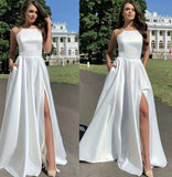 Light Wedding Dress 2026 New Fashion Pure Color Dress Bride Wedding Temperament Elegant Evening Dress HZ0517