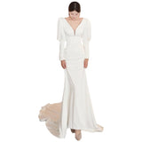 French Light Wedding Dress 2026 Spring New Bridal Fare Sleeve Long Sleeves To Welcome Dress HZ0517