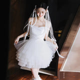 Small Morning Robe Short Wedding Dress Wedding Certificate Birthday Company Broadcast Ballet Dress Annual Performance Dress HZ0517